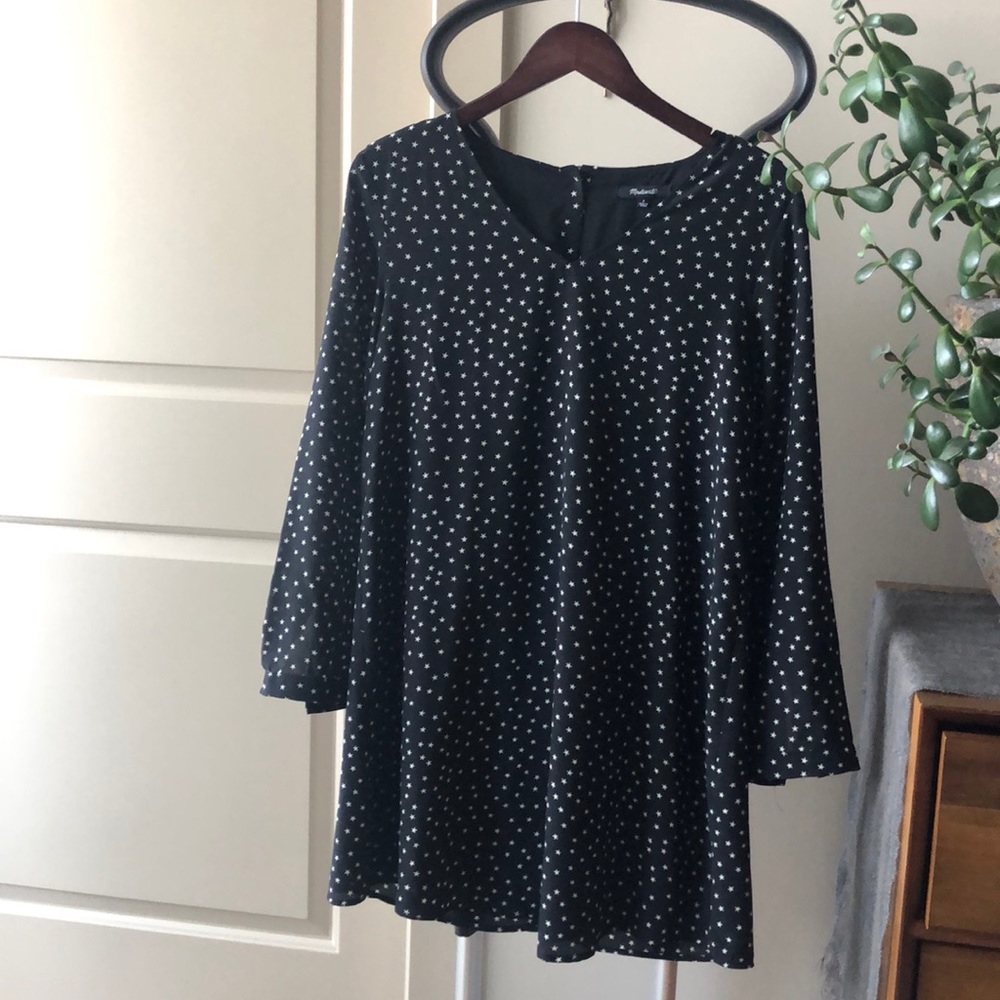 Madewell black and white mini dress